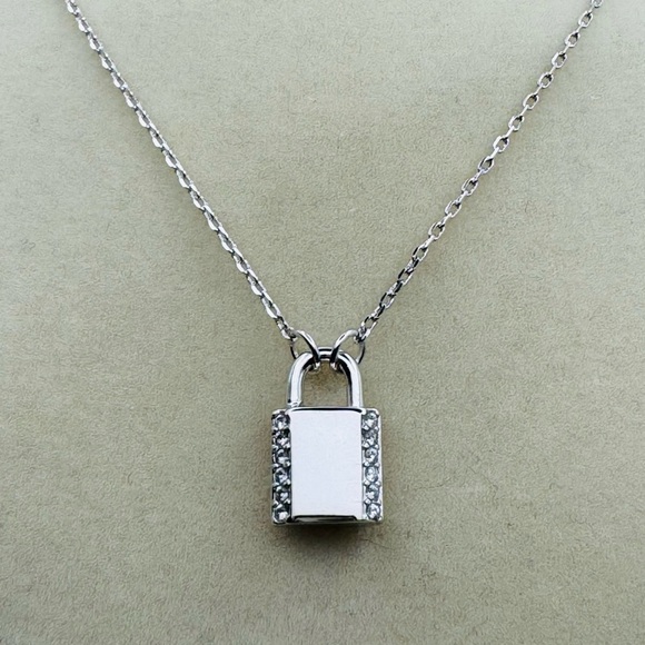 KATE SPADE Lock and Spade Pave’ Lock Mini PendantNecklace NWT With/Dust Bag